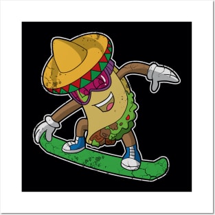 Snowboarder Taco Snowboarding Winter Sports Posters and Art